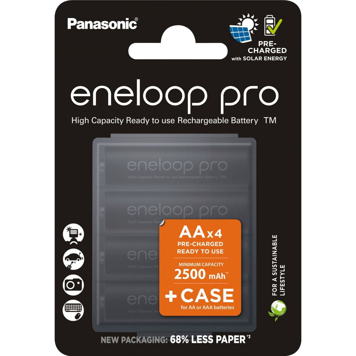Akku eneloop pro, Mignon AA 1,2V / 2.500mAh + Case