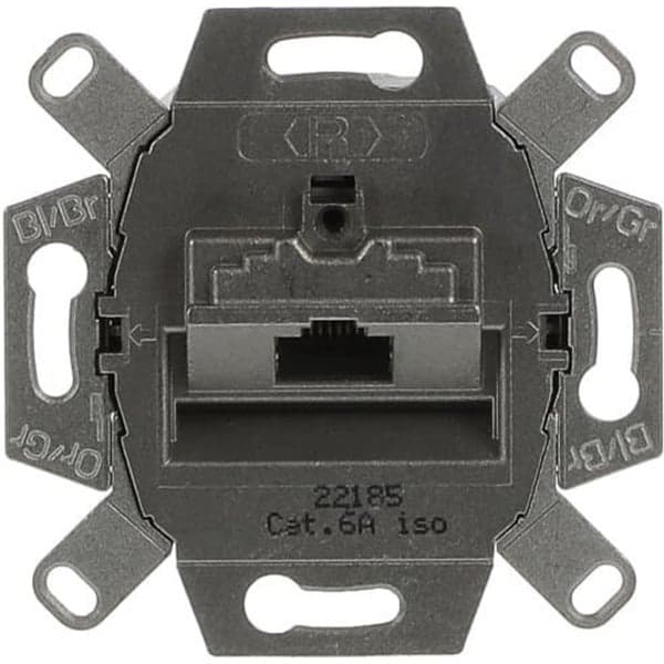 UAE-Doseneinsatz mit Schrägauslass und RJ45-Anschlüssen Cat. 6A, 1-fach, Unterputz