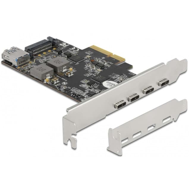 PCI Express x4 Karte zu 4 x USB Type-C + 1 x USB Typ-A - SuperSpeed USB 10 Gbps - Low Profile Formfaktor, USB-Controller