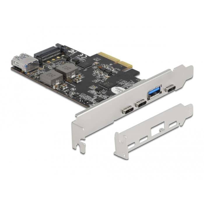 PCI Express x4 Karte zu 3 x USB Type-C + 2 x USB Typ-A - SuperSpeed USB 10 Gbps - Low Profile Formfaktor, USB-Controller