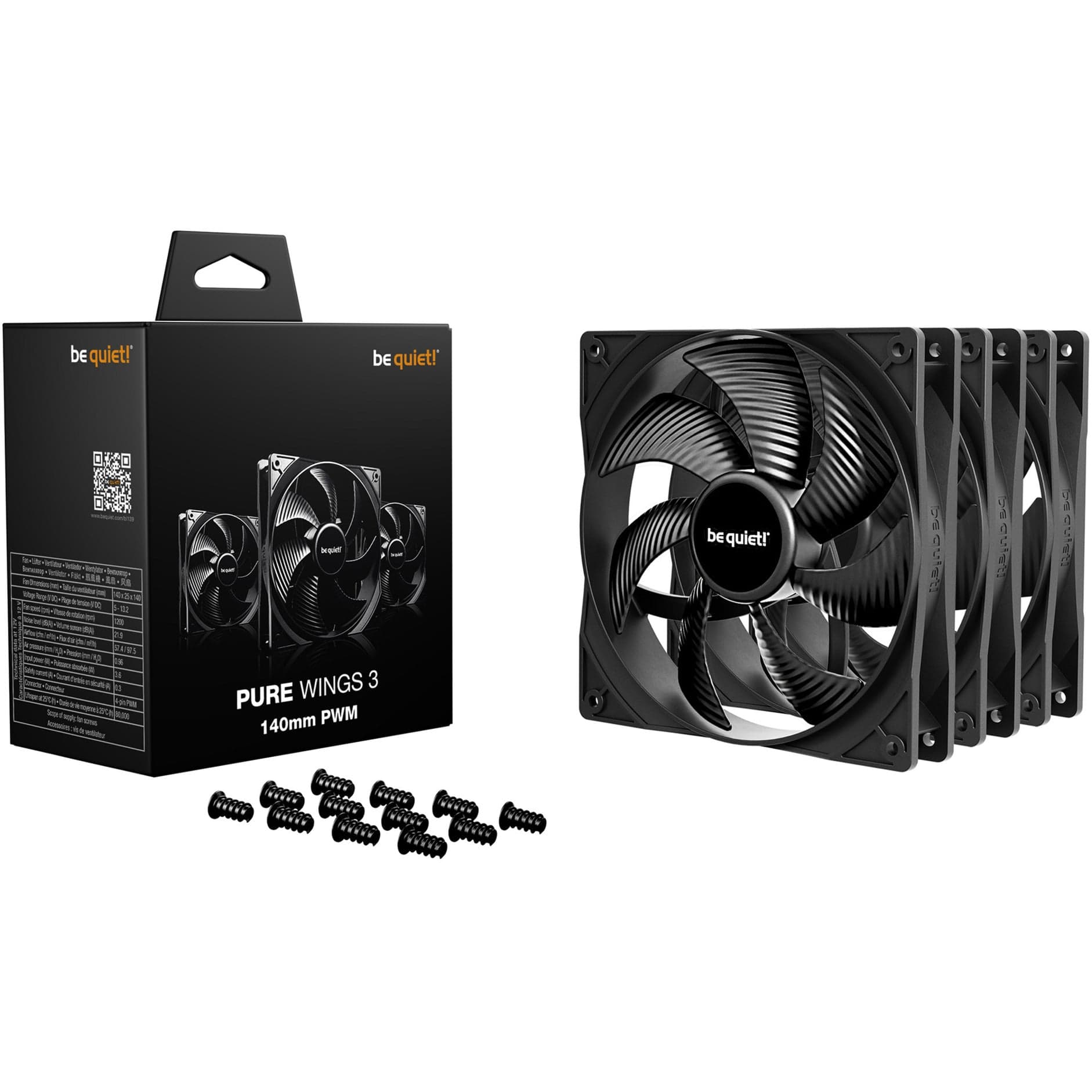 Pure Wings 3 140mm PWM 3-Pack, Gehäuselüfter