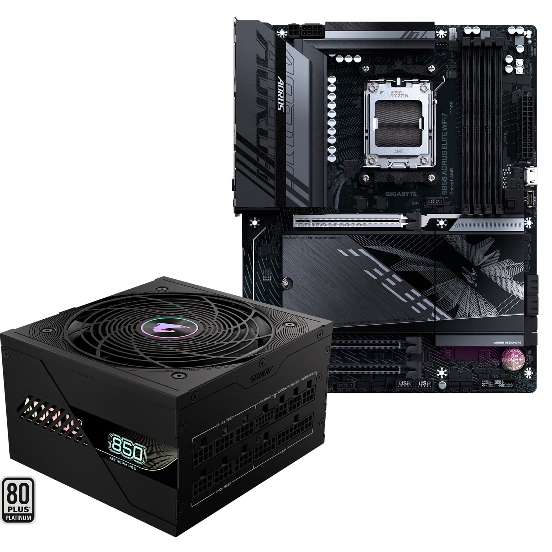 B850 A ELITE WF7 + GP-AE850PM PG5, PC-Aufrüstkit