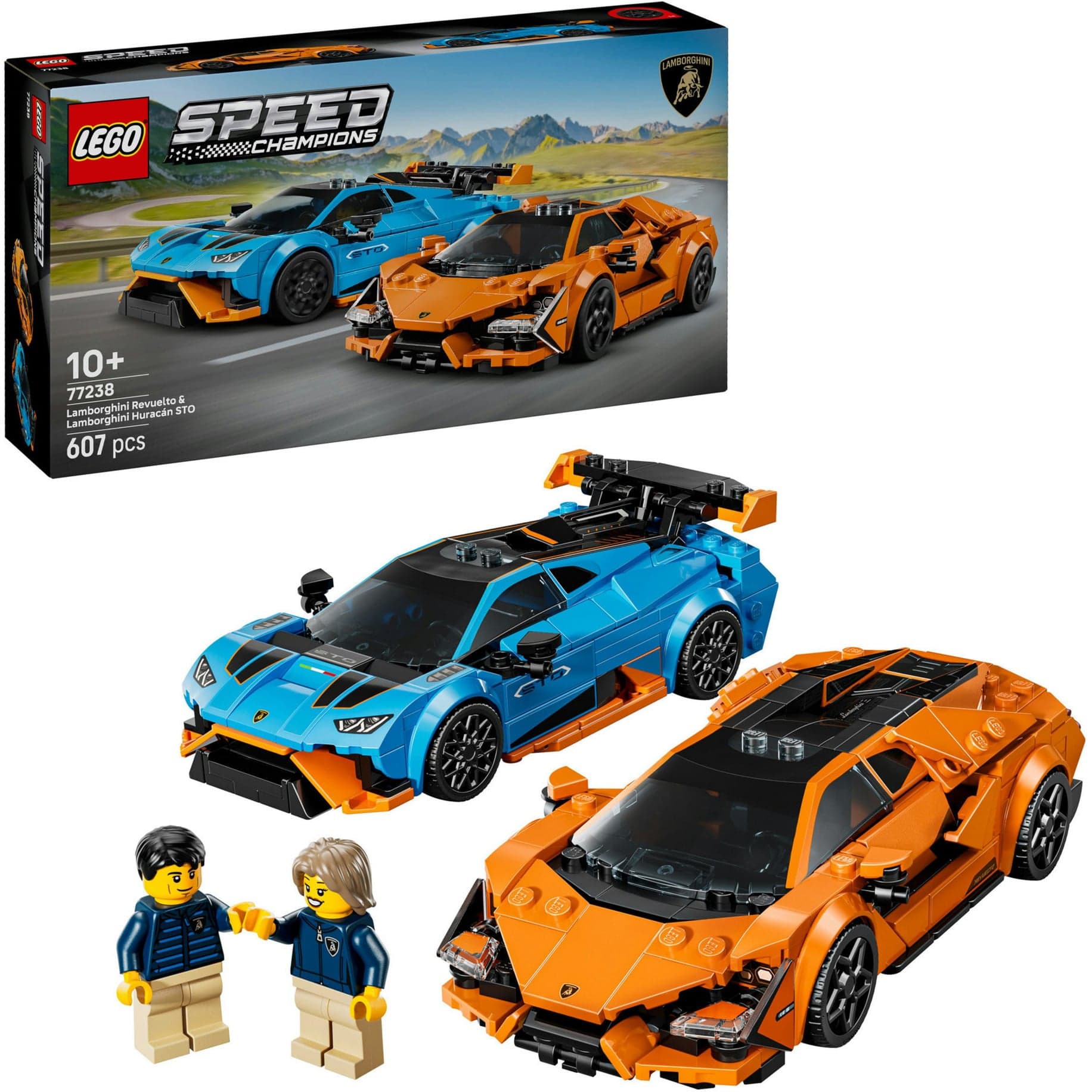 77238 Speed Champions Lamborghini Revuelto und Huracán STO, Konstruktionsspielzeug