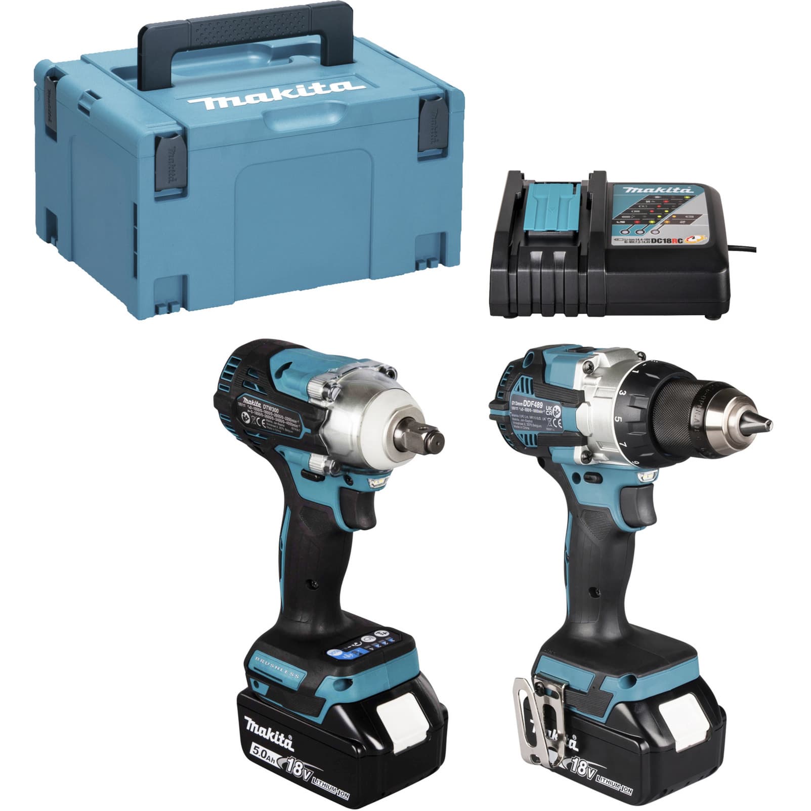 Akku-Kombo-Kit DLX2533TJ, Akku-Bohrschrauber DDF489Z + Akku-Schlagschrauber DTW300Z, 18Volt