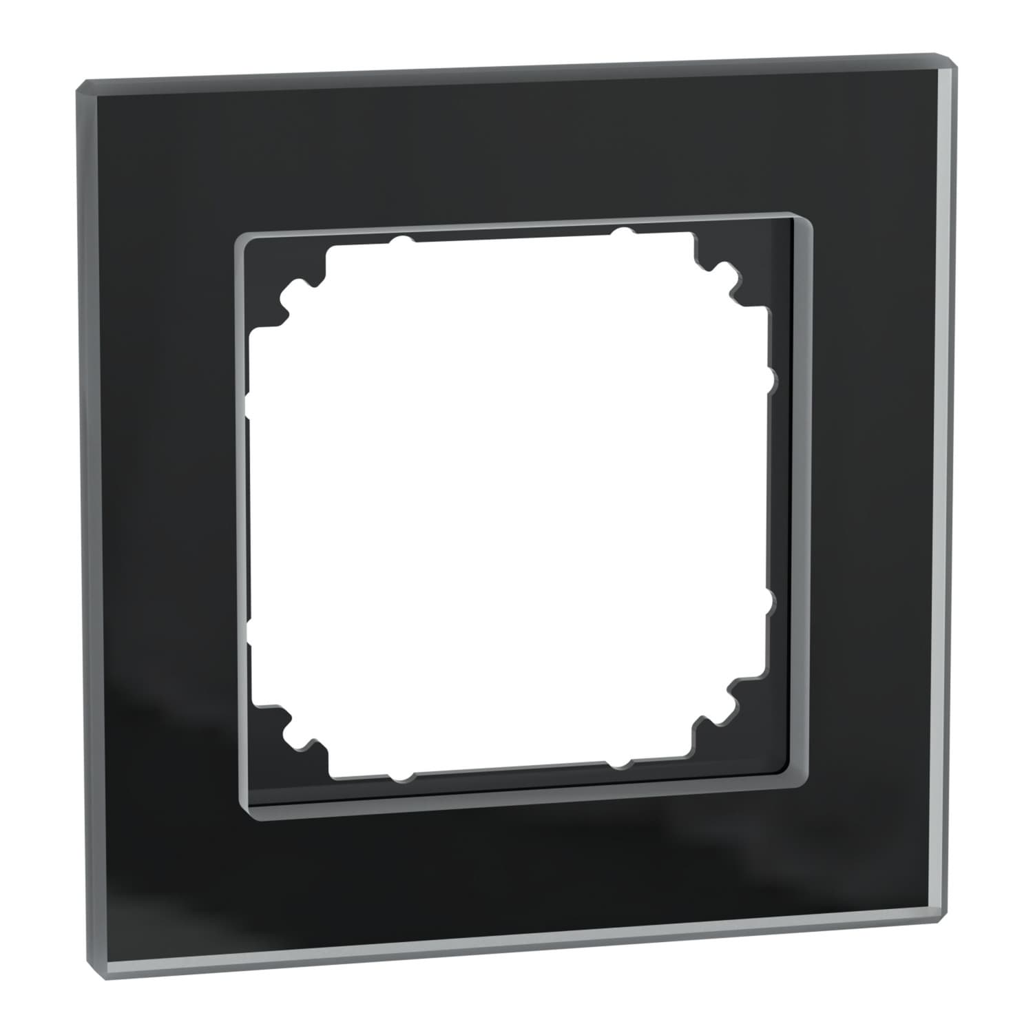 Rahmen aus Glas, 1-fach, glänzend, transparent, Schutzart IP20, Maße 85,8 x 85,8 x 10,1 mm