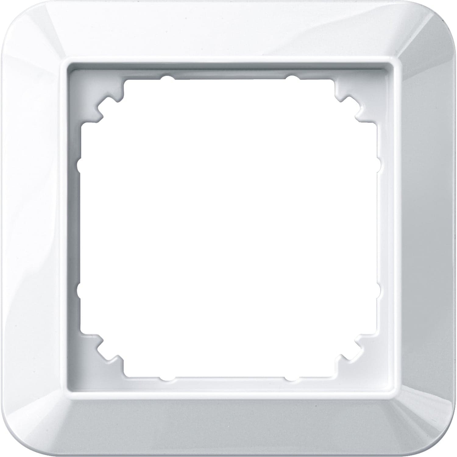 Rahmen einfach mit glänzender Oberfläche, Thermoplast, Schutzart IP20, Maße 80,5x80,5x10,1 mm