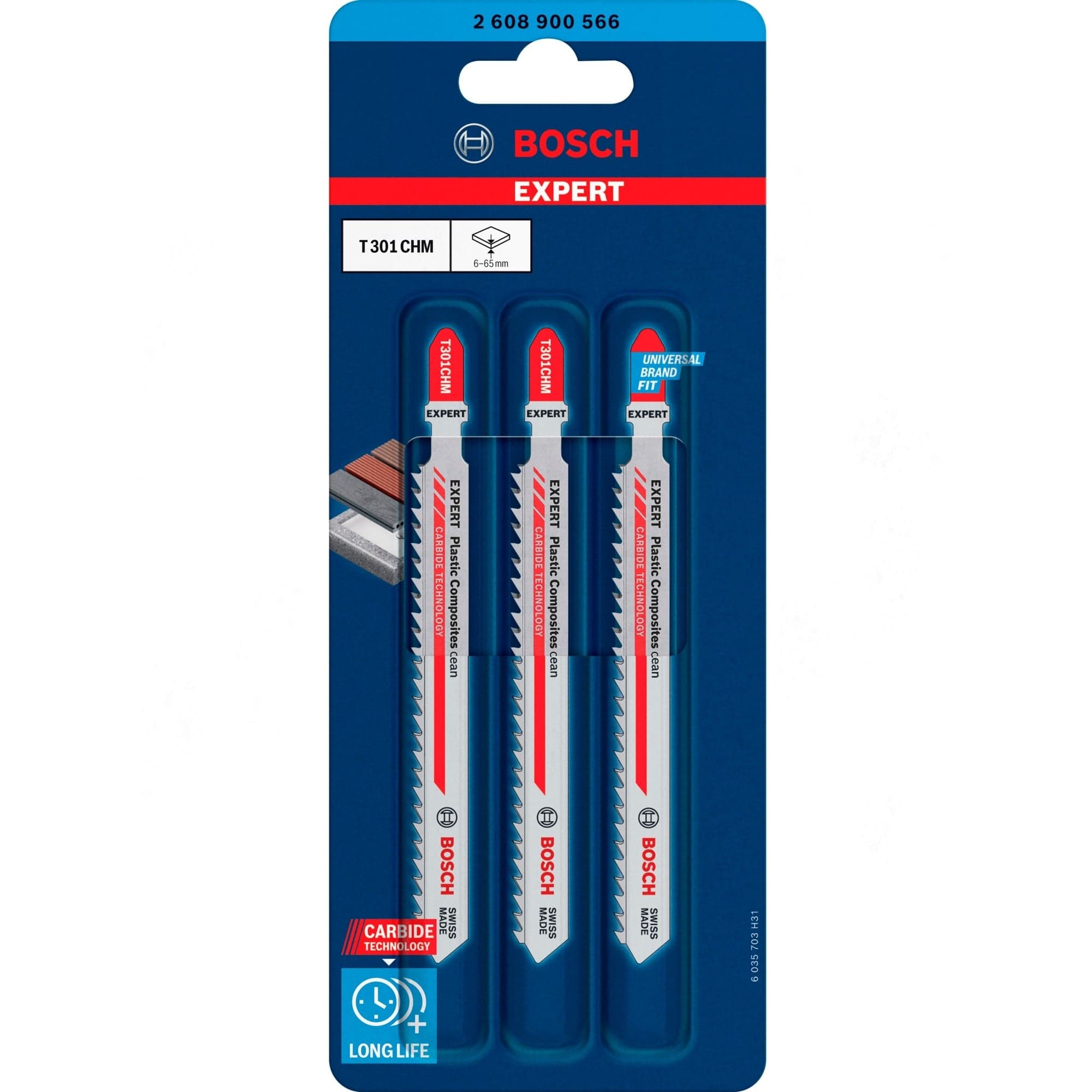EXPERT Carbide Stichsägeblatt T 301 CHM ''Plastic Composites Clean''