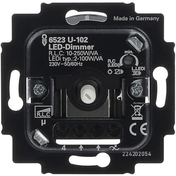 Dimmer-Einsatz Typ 6523 U-102 für Retrofit-LED und konventionelle Leuchtmittel, Unterputz