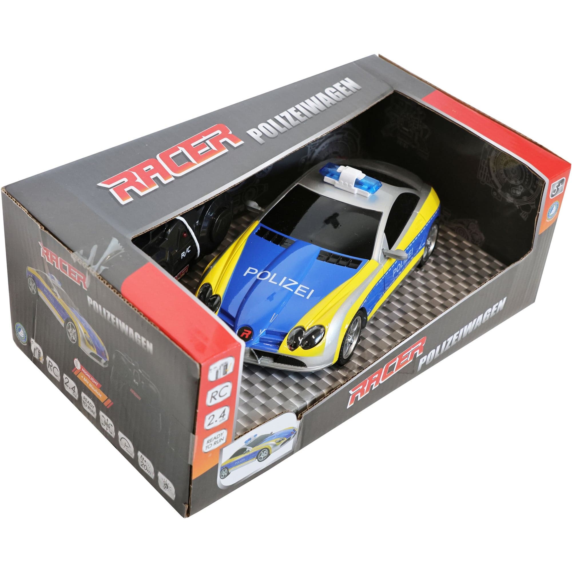 Racer Fernsteuerungs Polizeiwagen 2.4 Gigahertz, Maßstab 1:24, RC