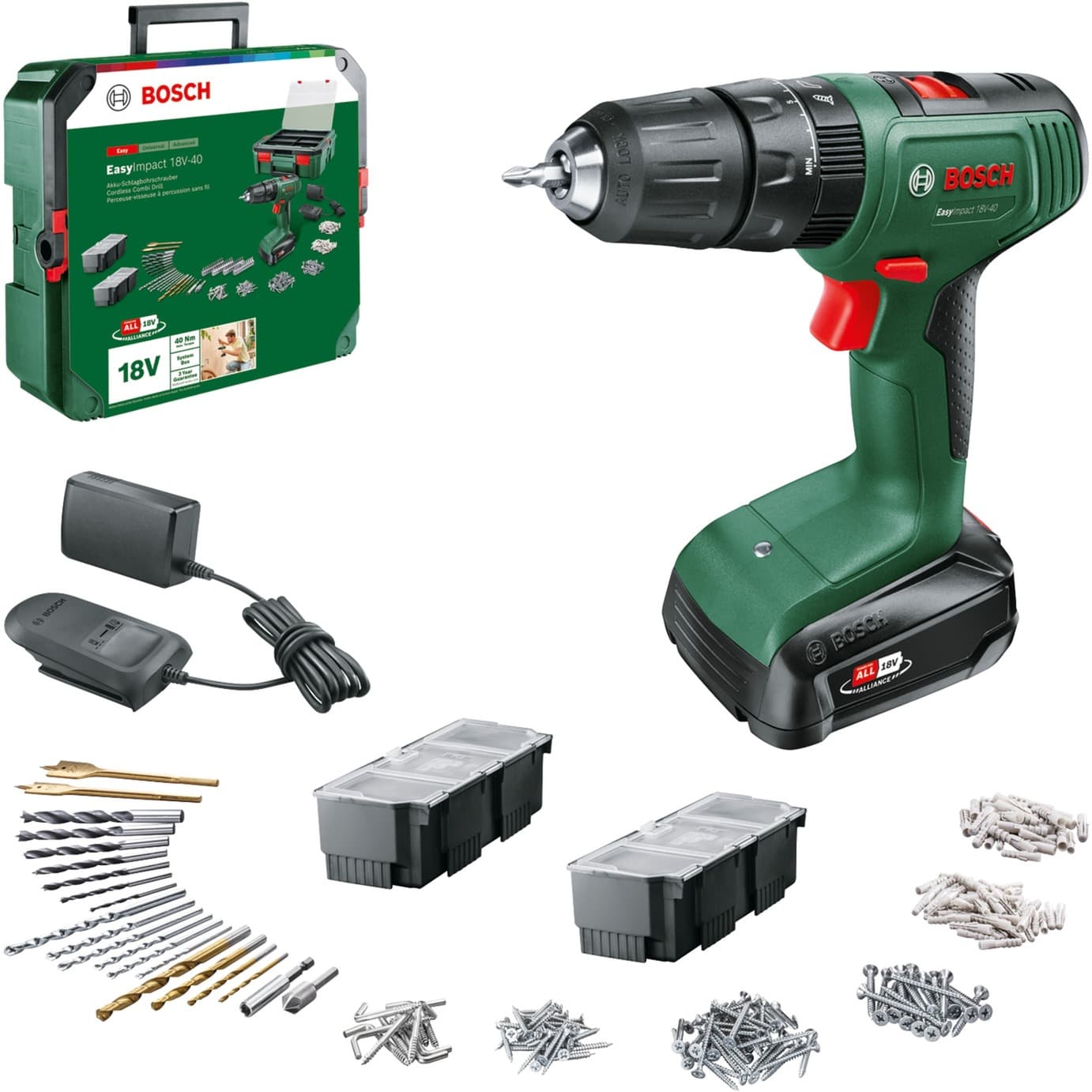 Akku-Schlagbohrschrauber EasyImpact 18V-40 + SystemBox