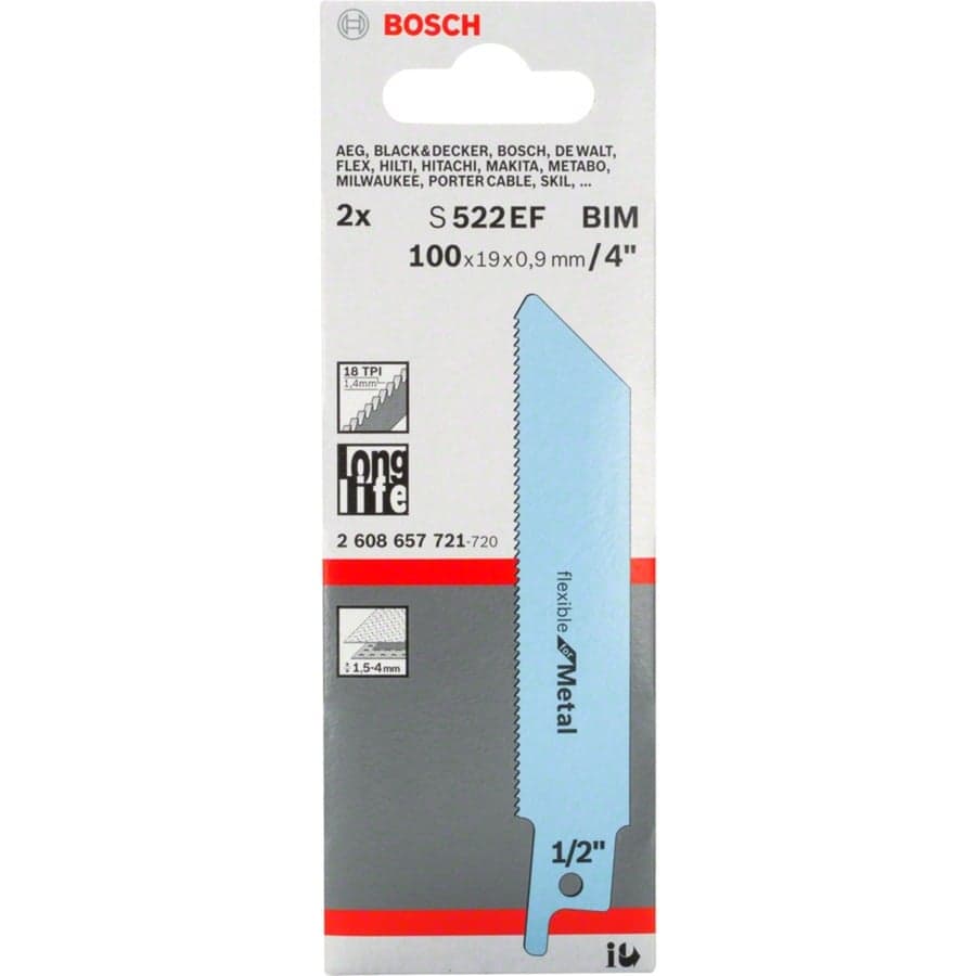Säbelsägeblatt S 522 EF Flexible for Metal, 2 Stück