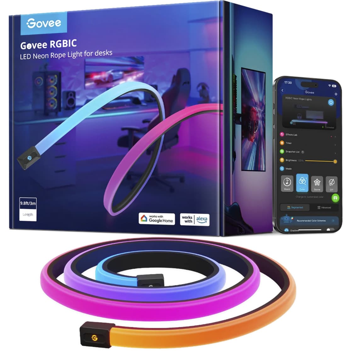 RGBIC LED Neon Rope Light for desks, LED-Streifen