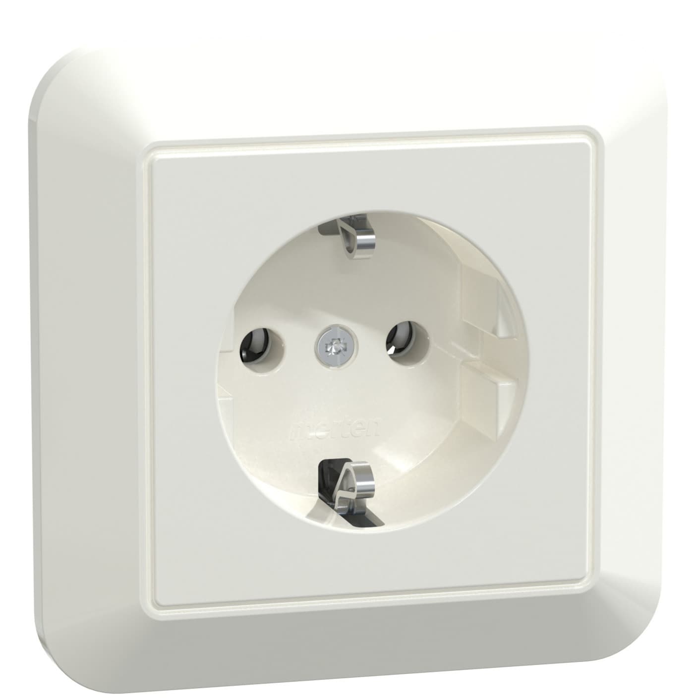 Schutzkontakt-Steckdose mit voller Abdeckplatte, Unterputz, 16 Ampere, 250 Volt, glänzend