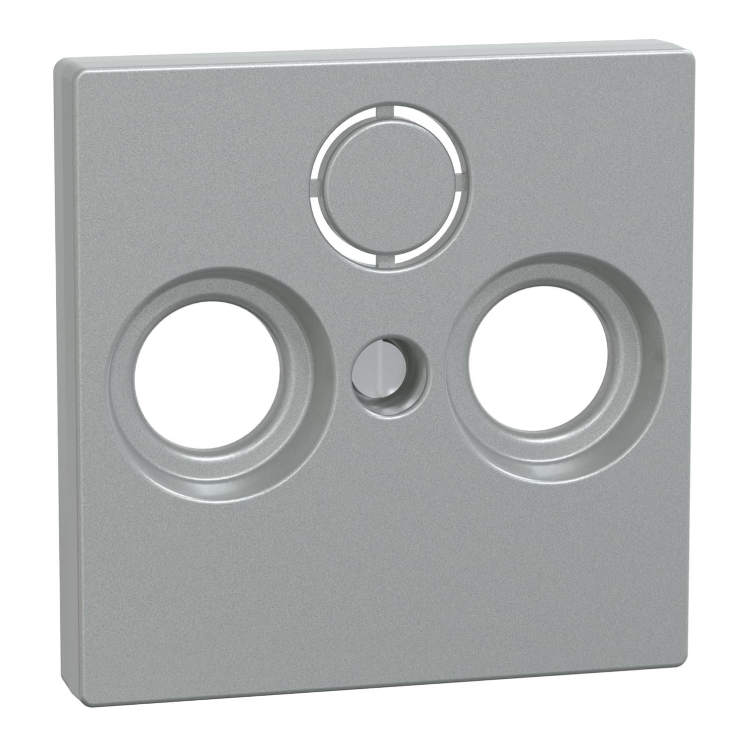 Zentralplatte Aluminium für Antennendose Typ 297560 aus Thermoplast, matt, Unterputz