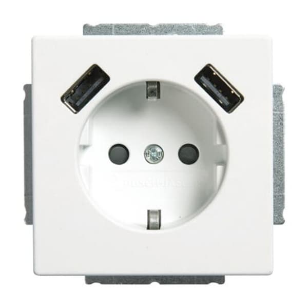Schutzkontakt Steckdose mit 2 USB Anschlüssen