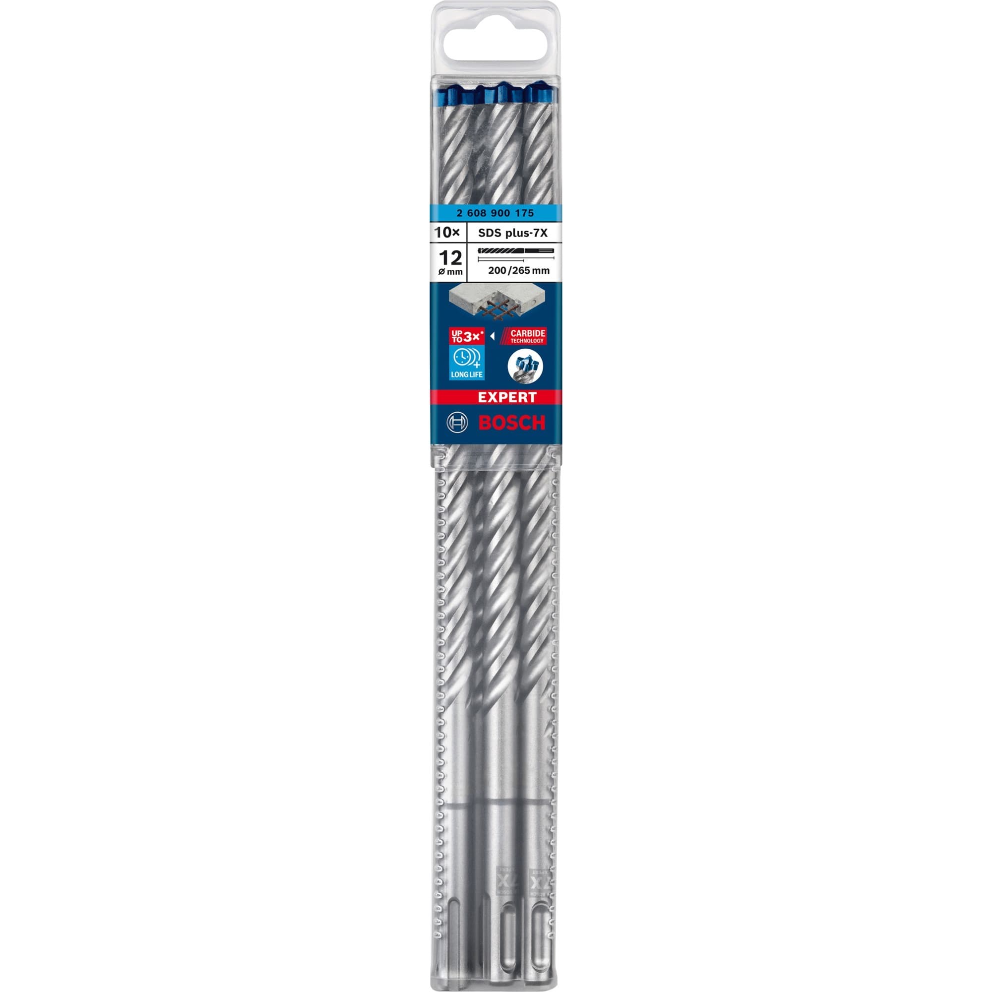 EXPERT Hammerbohrer SDS-plus-7X, Ø 12mm, 10 Stück