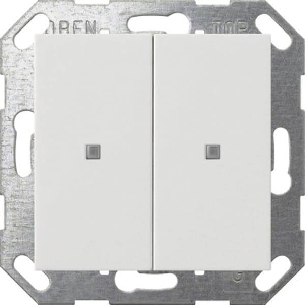 Taster mit Wippe zweifach für Gira One und KNX System 55 glänzend Kunststoff