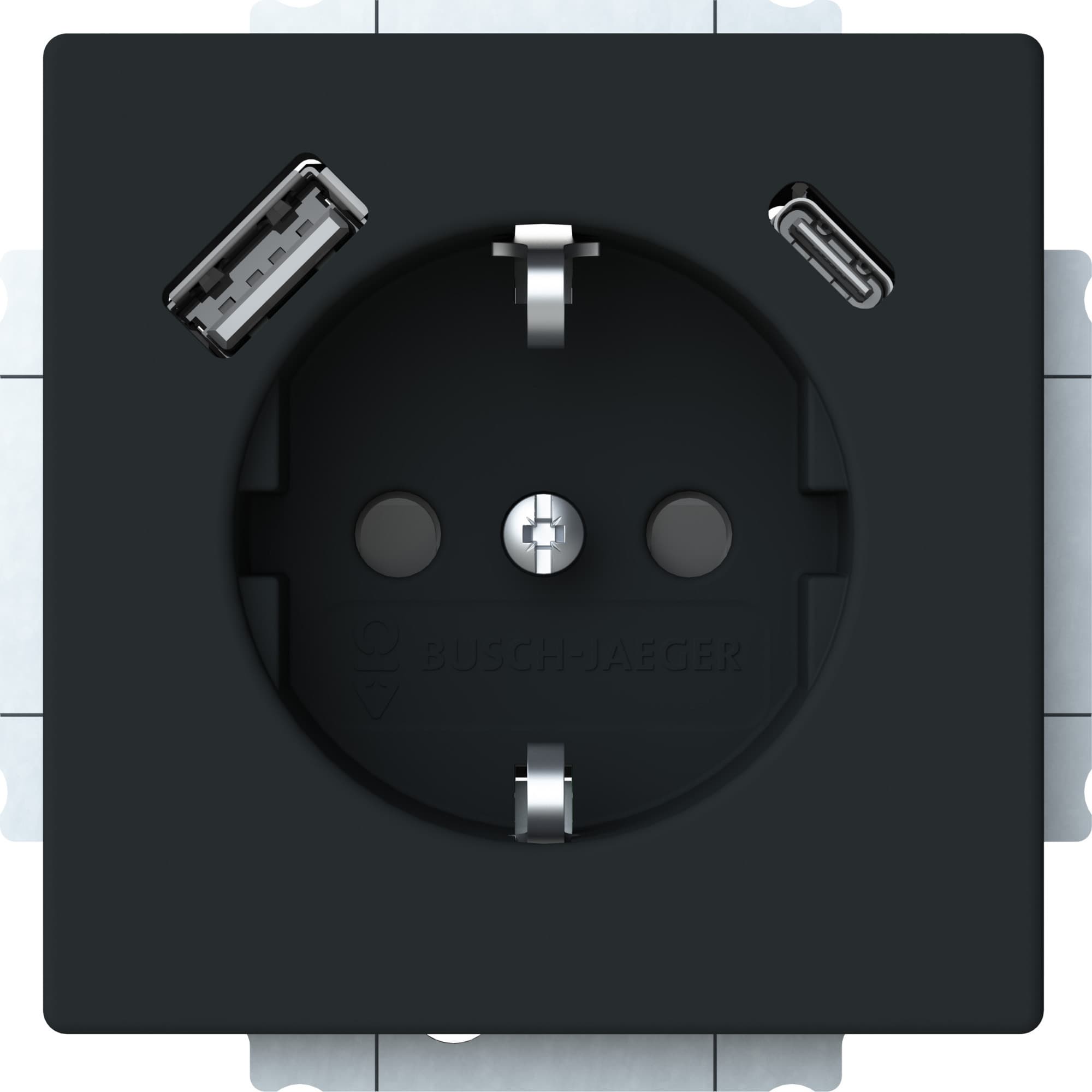 Schutzkontaktsteckdose mit USB-A und USB-C Anschluss
