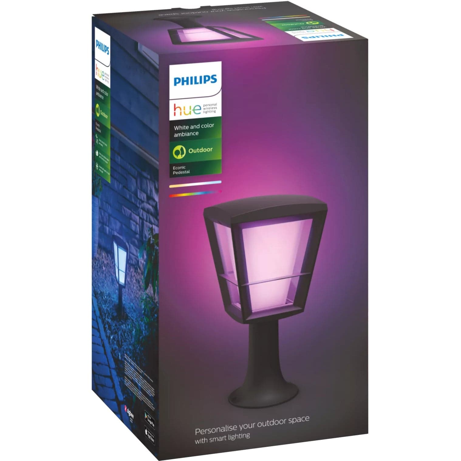 White & Color Ambiance Econic Outdoor Sockelleuchte, LED-Leuchte