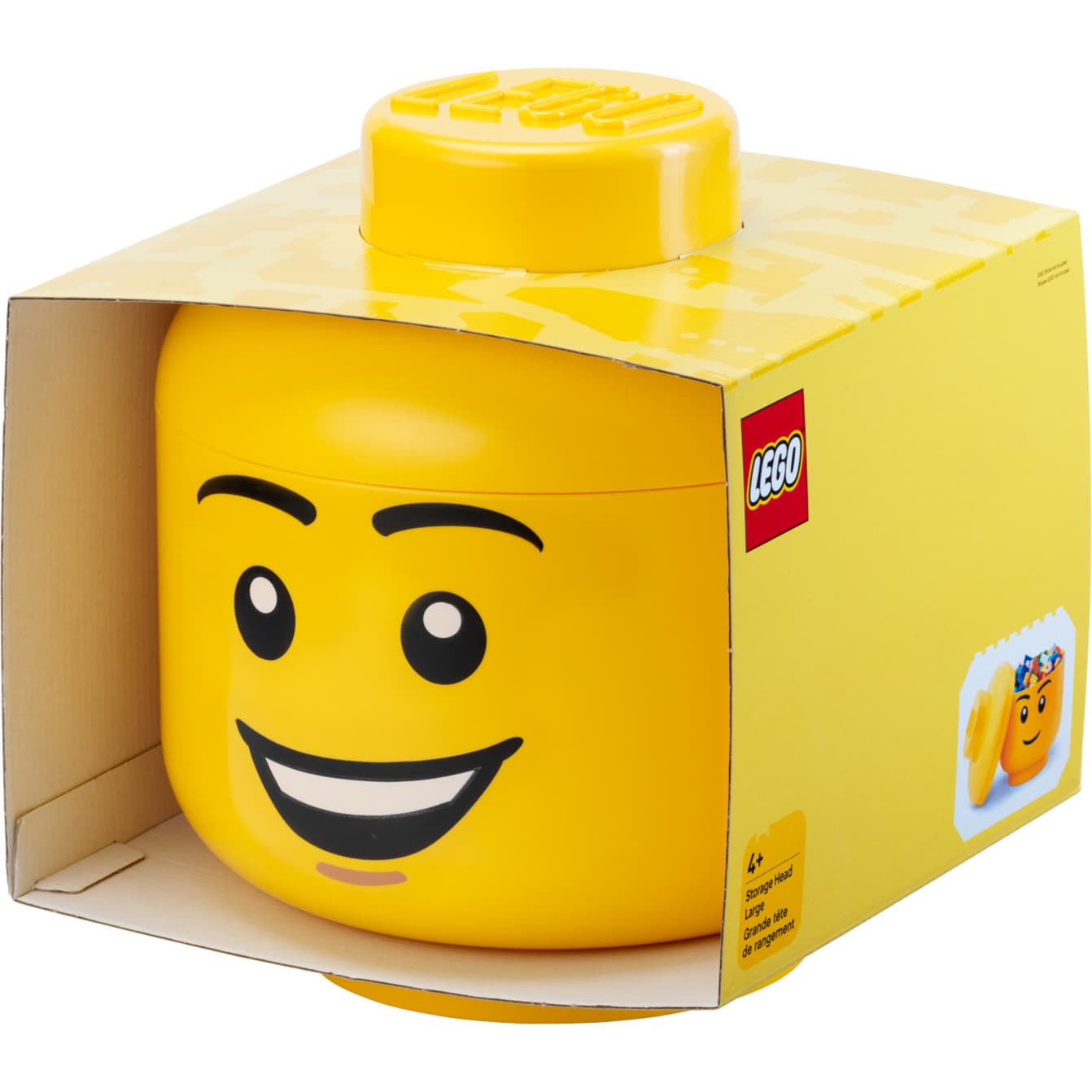 LEGO Storage Head "Happy Boy", groß, Aufbewahrungsbox