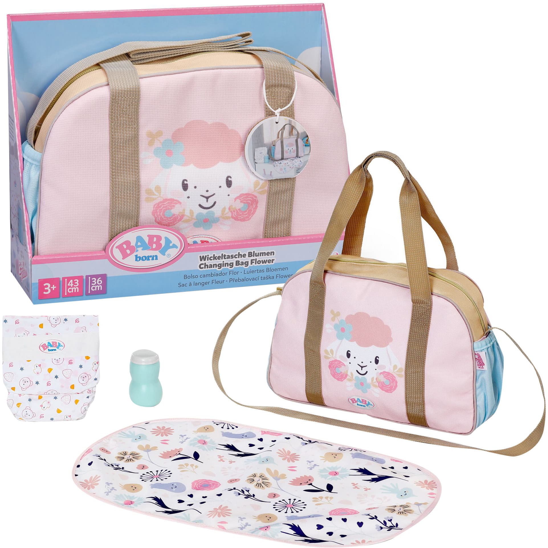 BABY born® Wickeltasche Blumen, Puppenzubehör