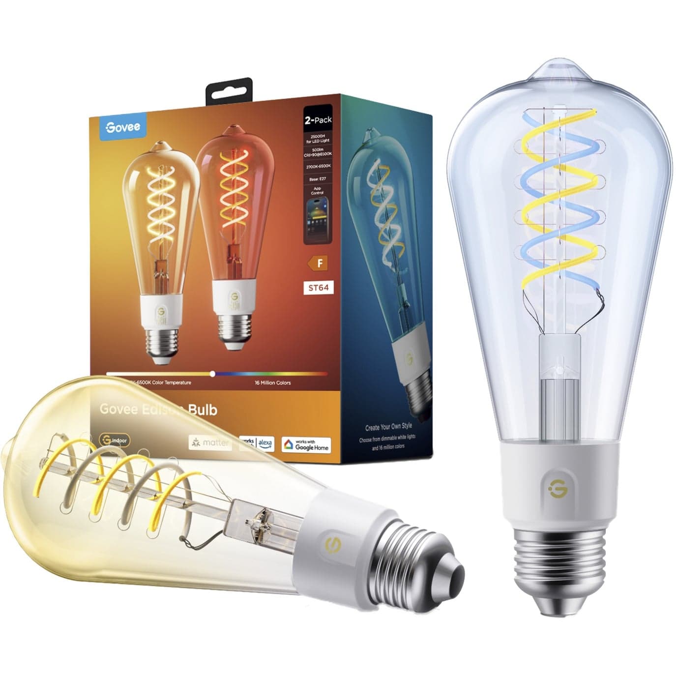 E27 Smart Edison Light Bulb 500lm (2er-Pack), LED-Lampe