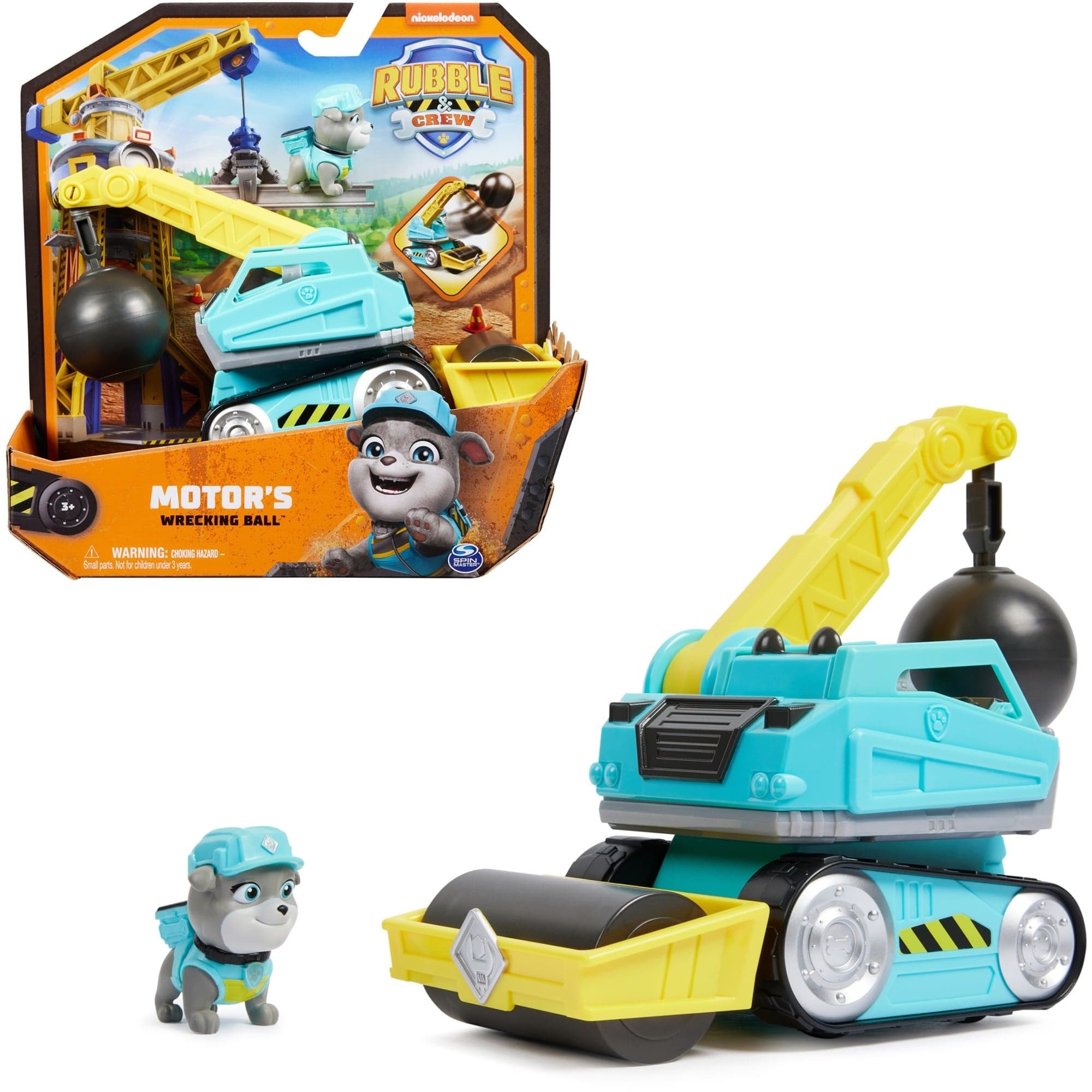 Rubble & Crew - Abrissbirnen-Baufahrzeug mit Motor-Figur, Spielfahrzeug