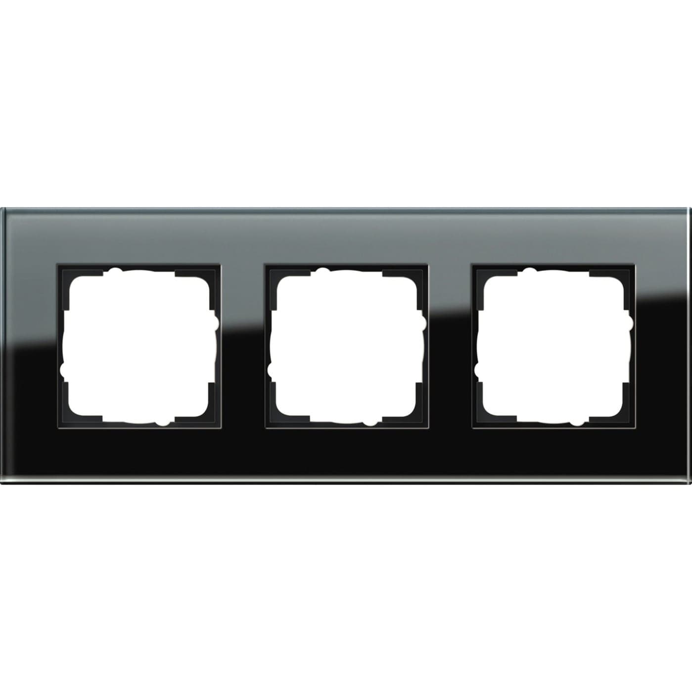 Abdeckrahmen dreifach aus Glas, glänzende Oberfläche, Schutzart IP20, Esprit System 55