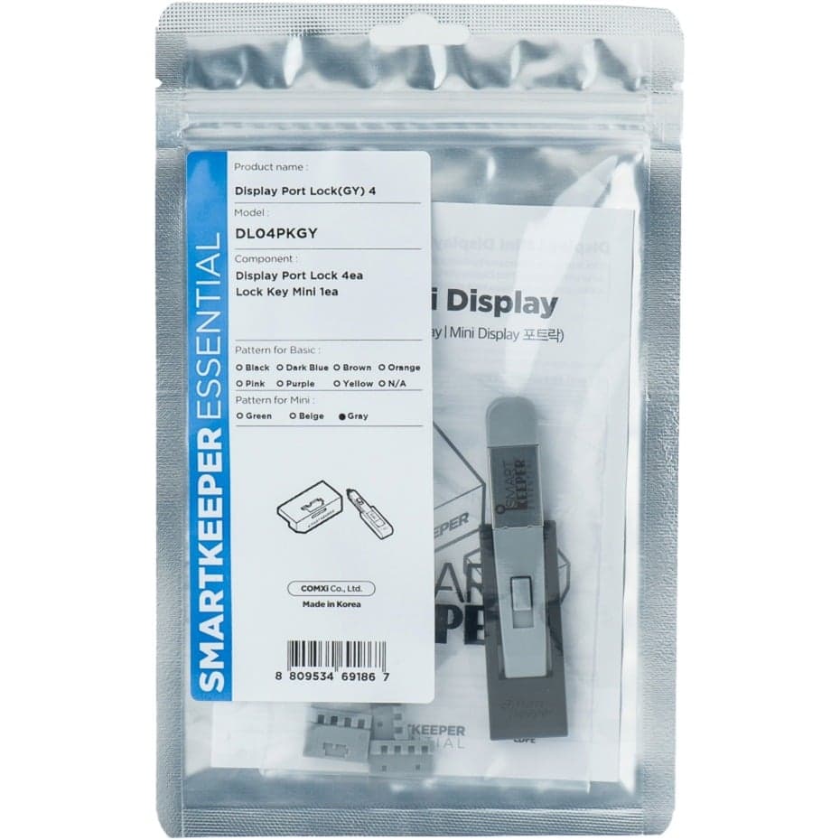 ESSENTIAL DisplayPort Lock (DL04) + Lock Key Mini (U04), Einsteckschloss