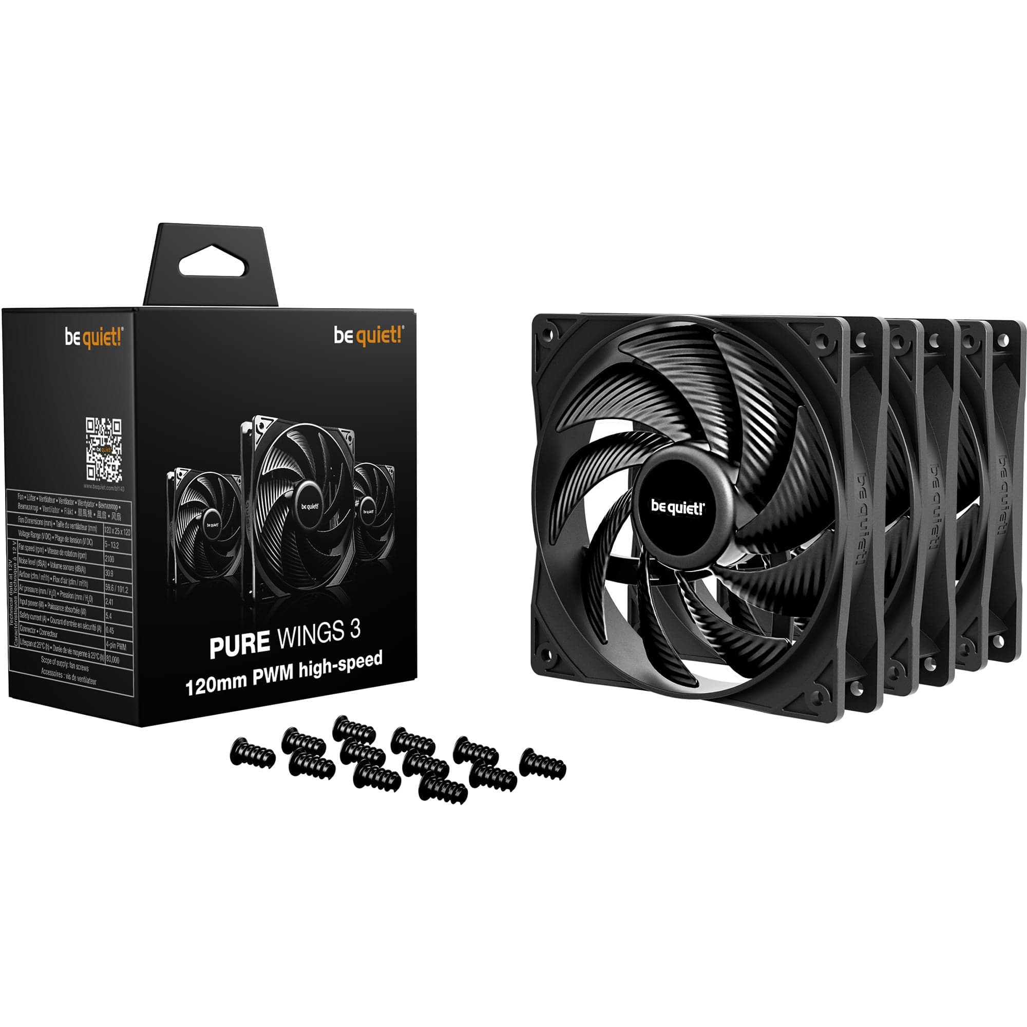 Pure Wings 3 120mm PWM high-speed 3-Pack, Gehäuselüfter