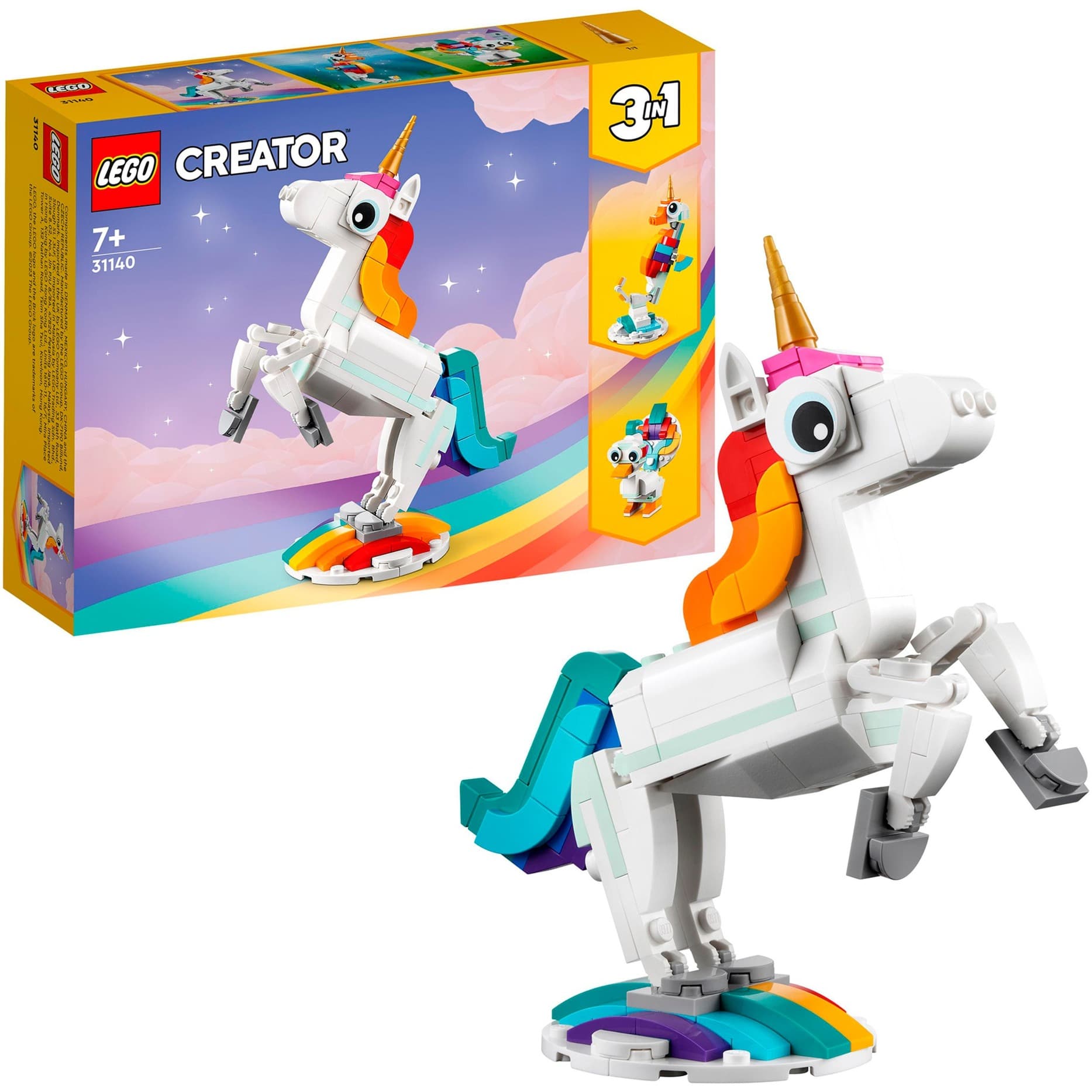 31140 Creator 3-in-1 Magisches Einhorn, Konstruktionsspielzeug