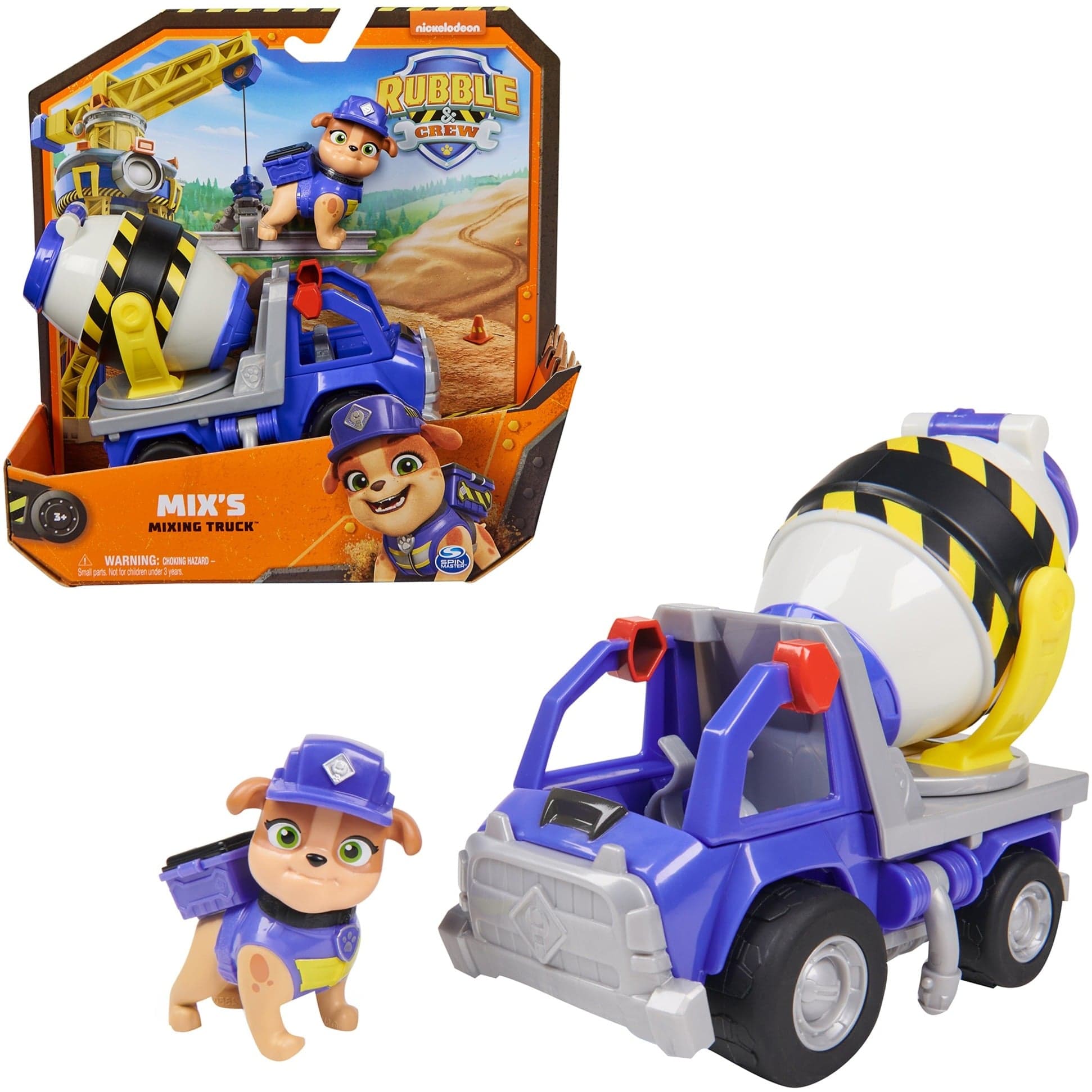 Rubble & Crew - Zementmischer-Baufahrzeug mit Mix-Figur, Spielfahrzeug