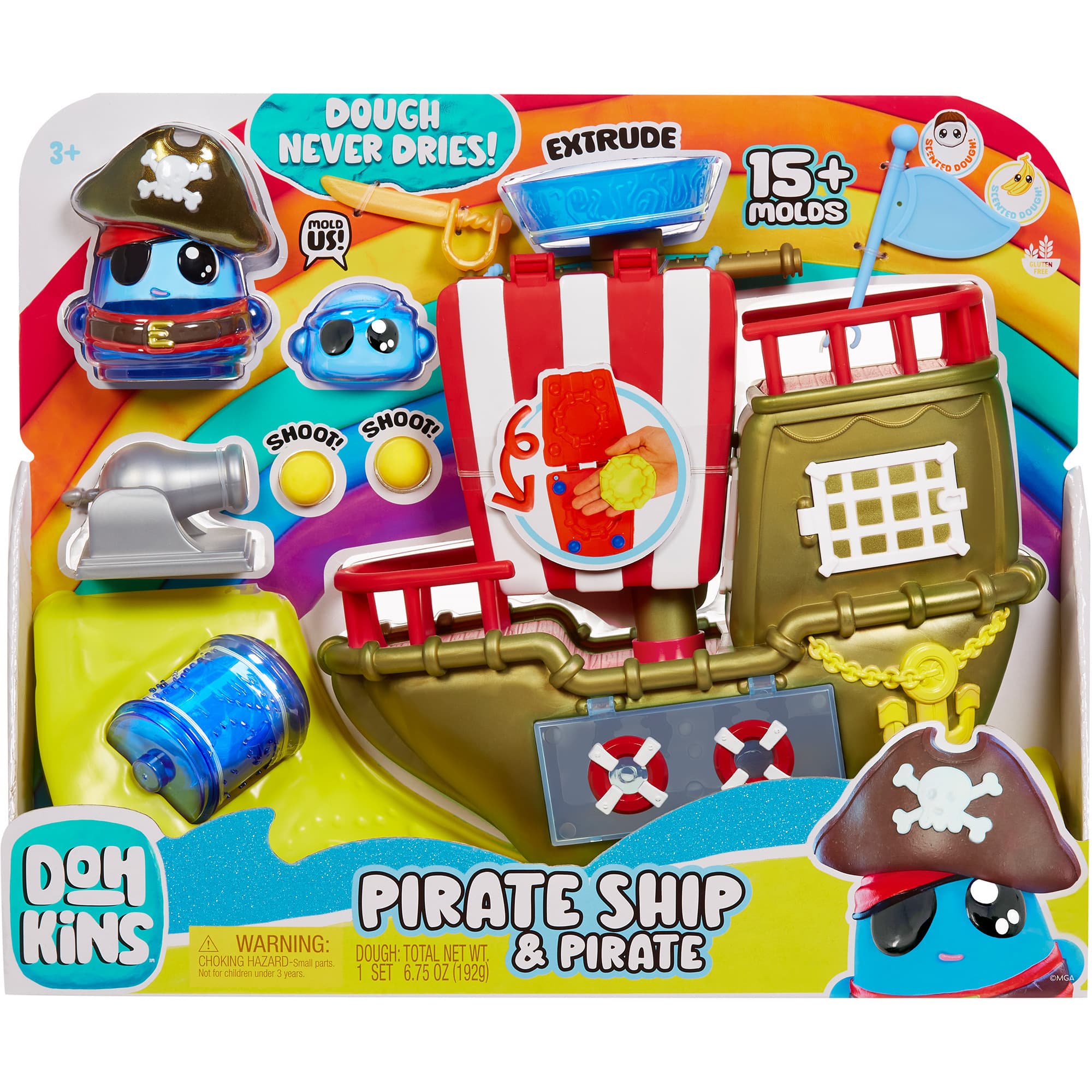 DohKins Pirate Ship Playset, Kneten