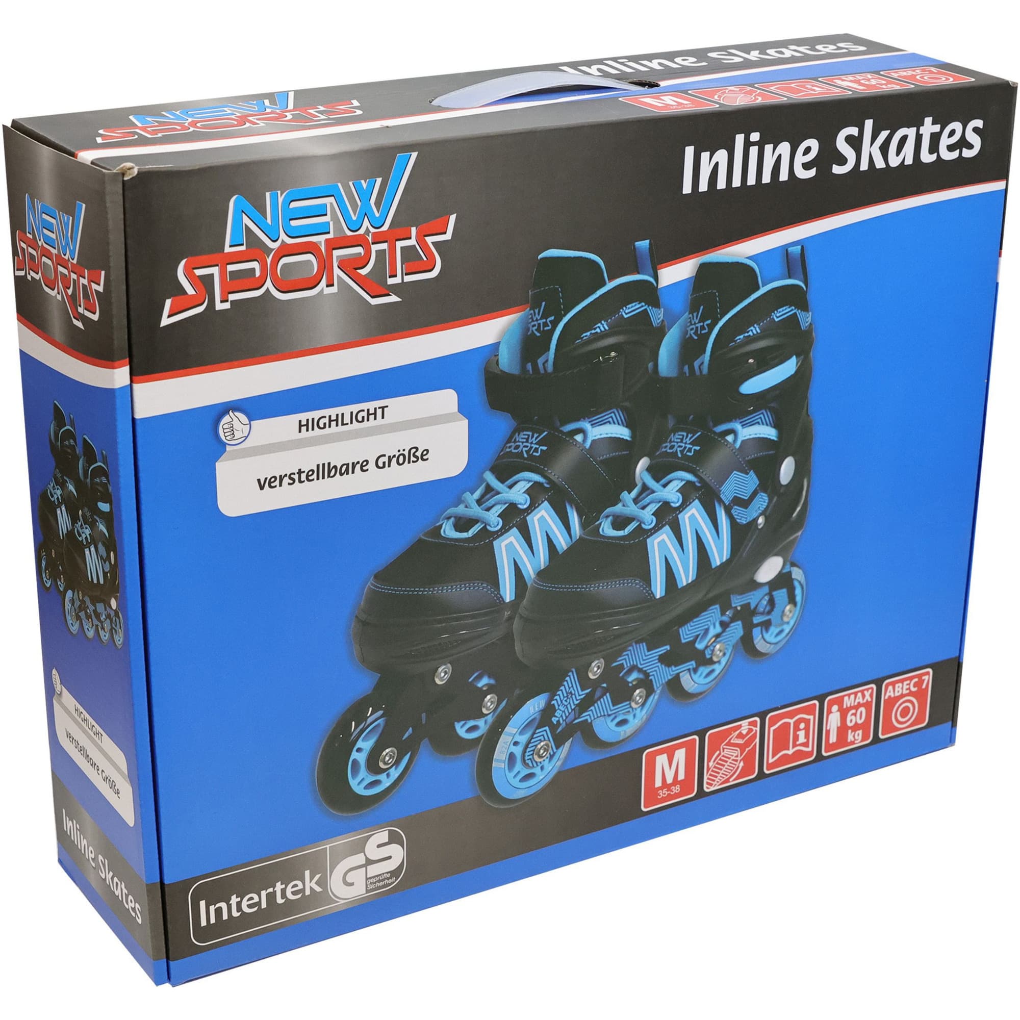 Inliner mit ABEC 7 Kugellagern, verstellbare Größe 35 bis 38, Inline-Skates
