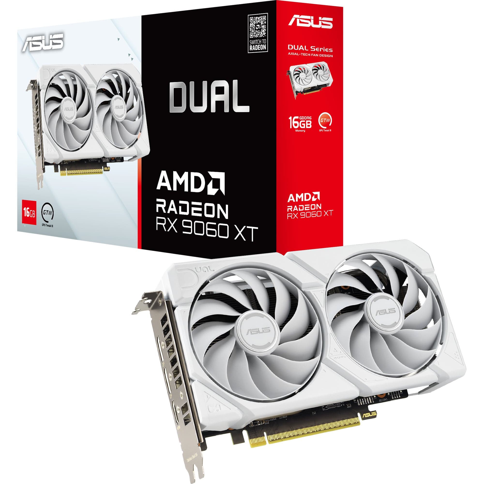 Radeon RX 9060 XT DUAL WHITE Edition 16GB, Grafikkarte