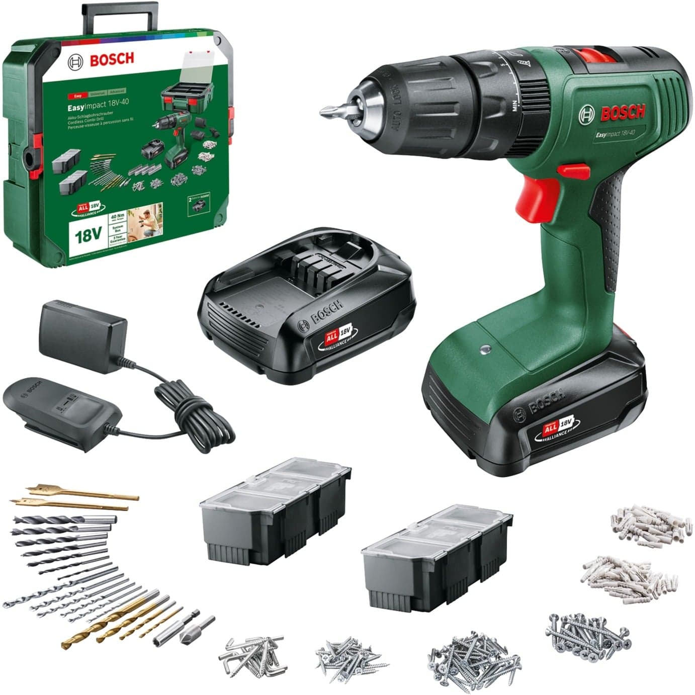 Akku-Schlagbohrschrauber EasyImpact 18V-40 + SystemBox