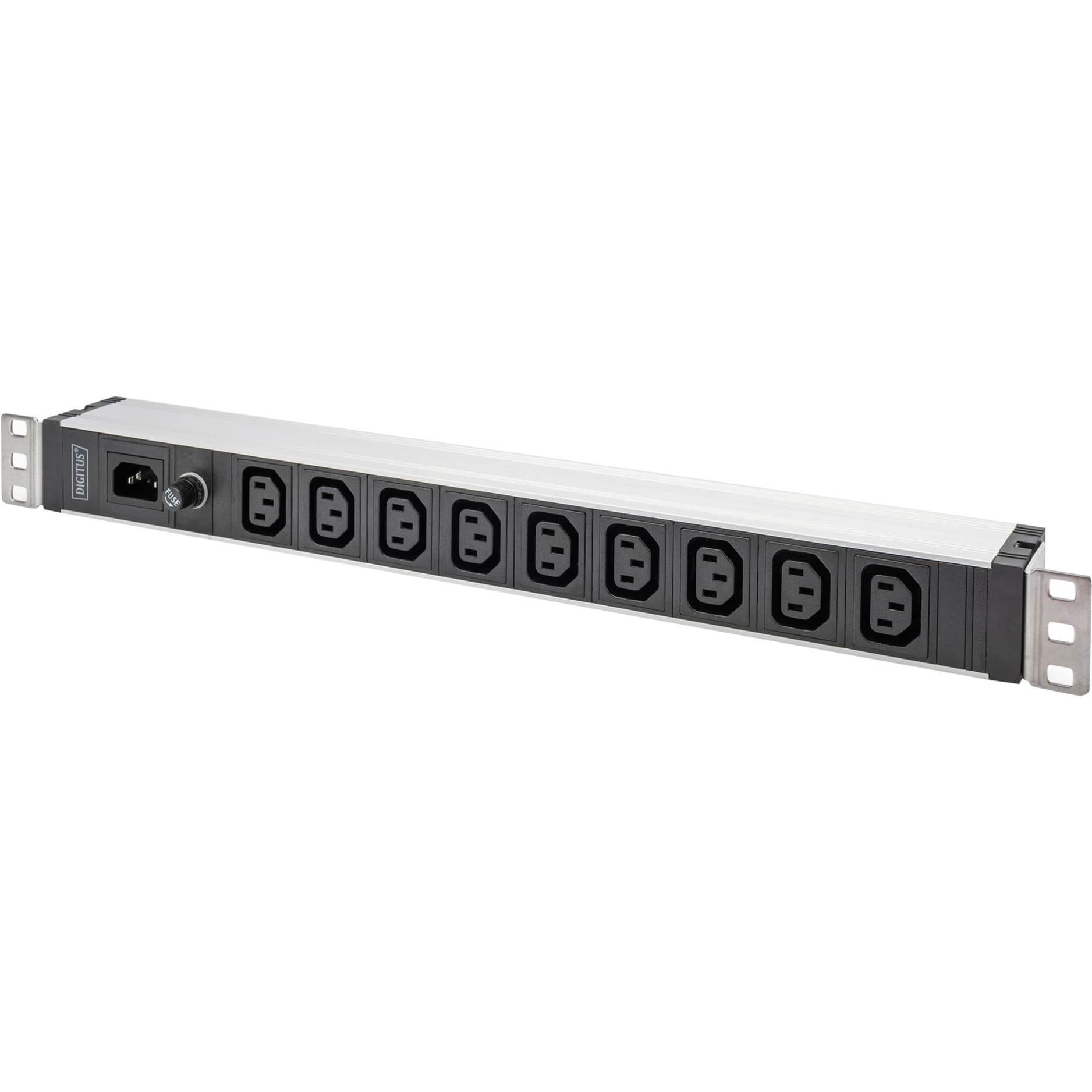 19" Steckdosenleiste mit Aluminiumprofil, 9-fach C13, 1HE