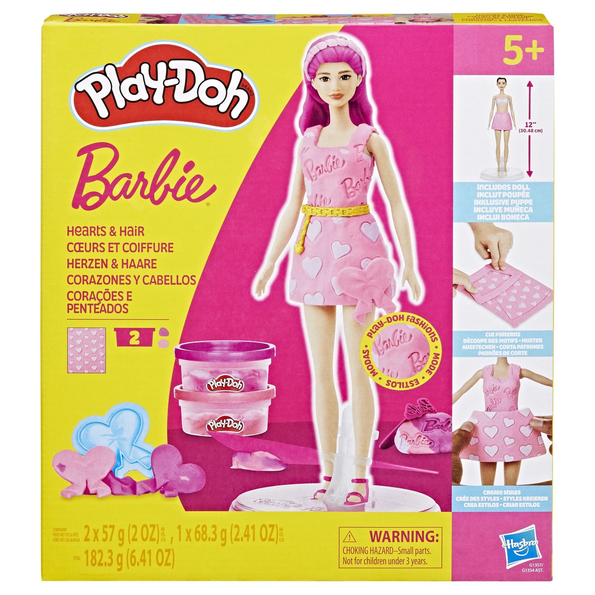 Play-Doh Barbie Herzen und Haare Set zum Kneten und Spielen