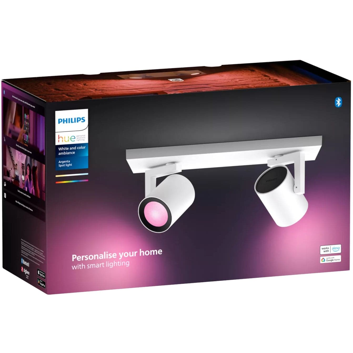 White & Color Ambiance Argenta 2er-Spot, LED-Leuchte