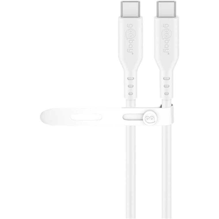 USB 2.0 Silikonkabel weiß, USB-C Stecker > USB-C Stecker