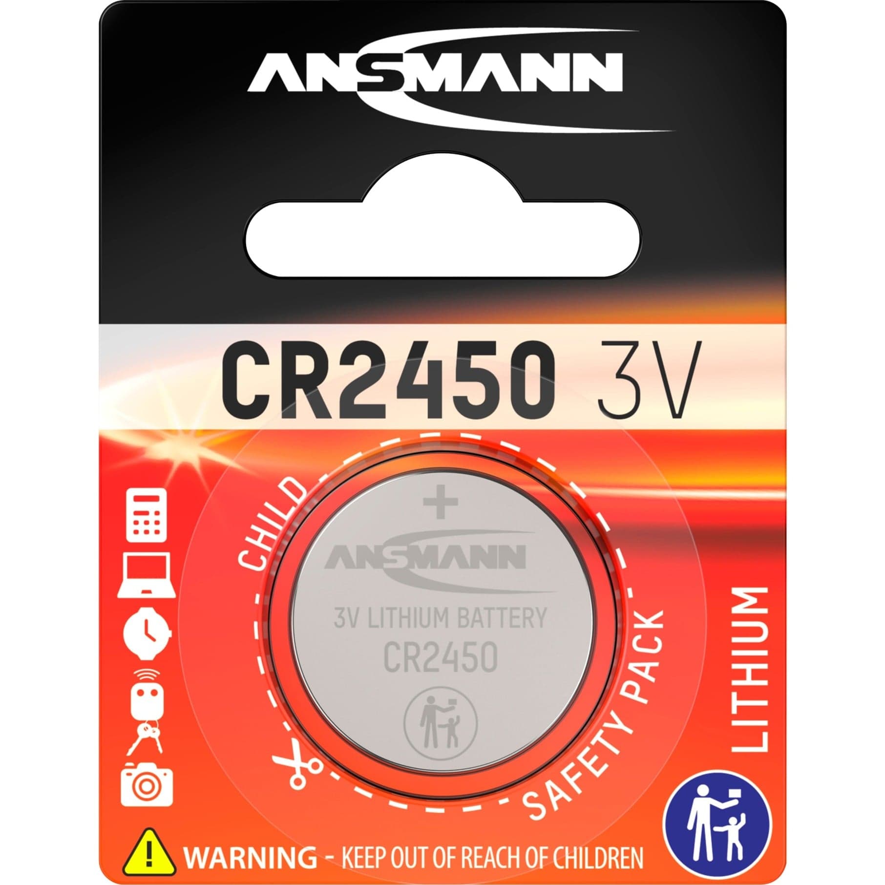 Lithium Knopfzelle CR-2450, Batterie