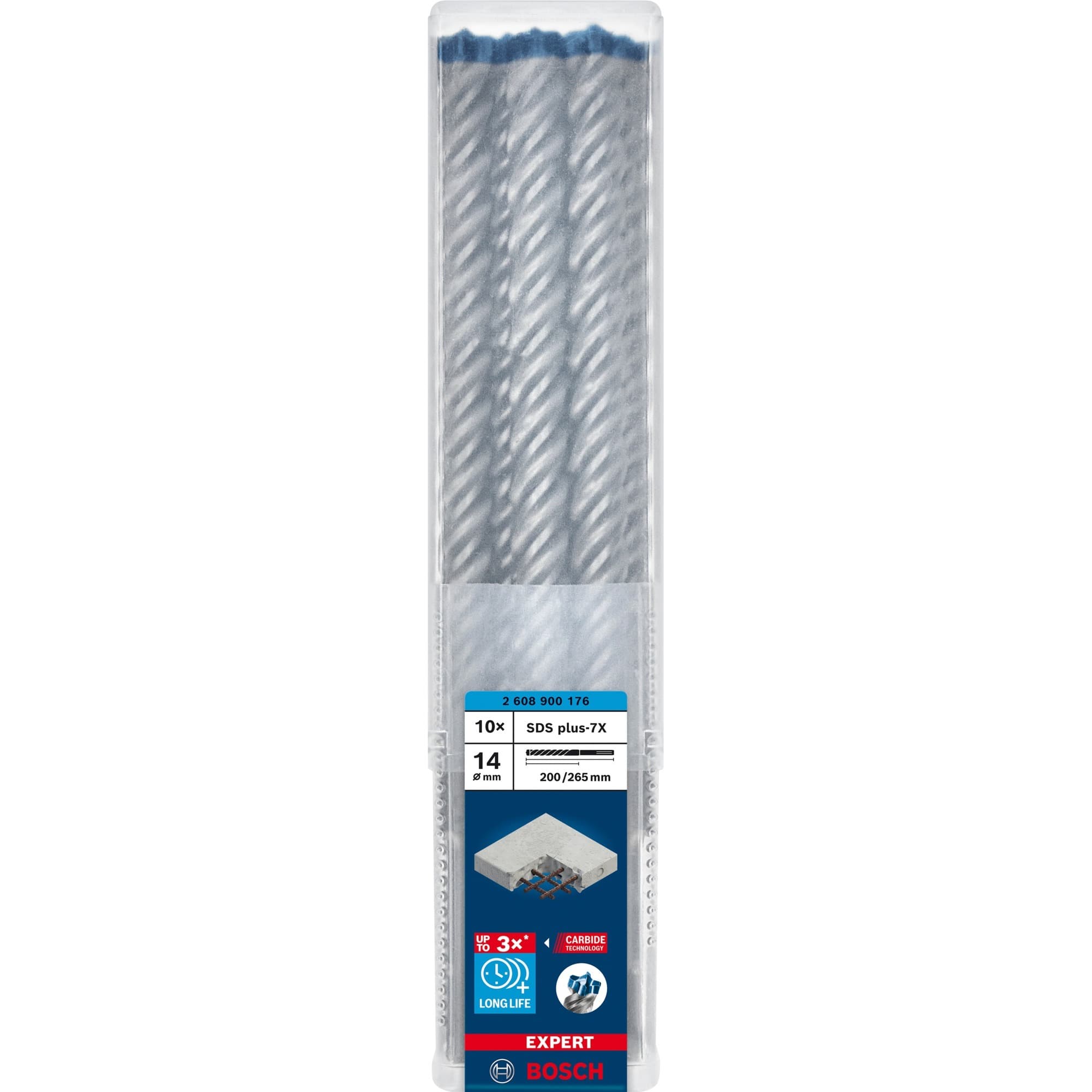 EXPERT Hammerbohrer SDS-plus-7X, Ø 14mm, 10 Stück