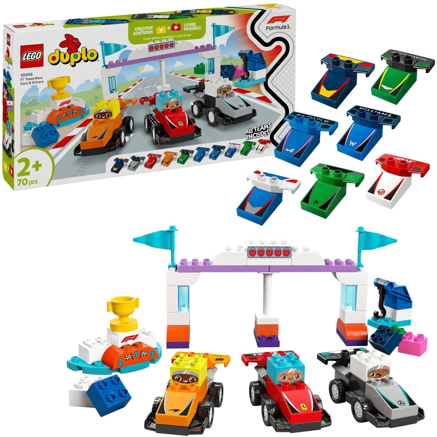 10445 DUPLO F1 Team Rennautos mit Rennfahrern, Konstruktionsspielzeug