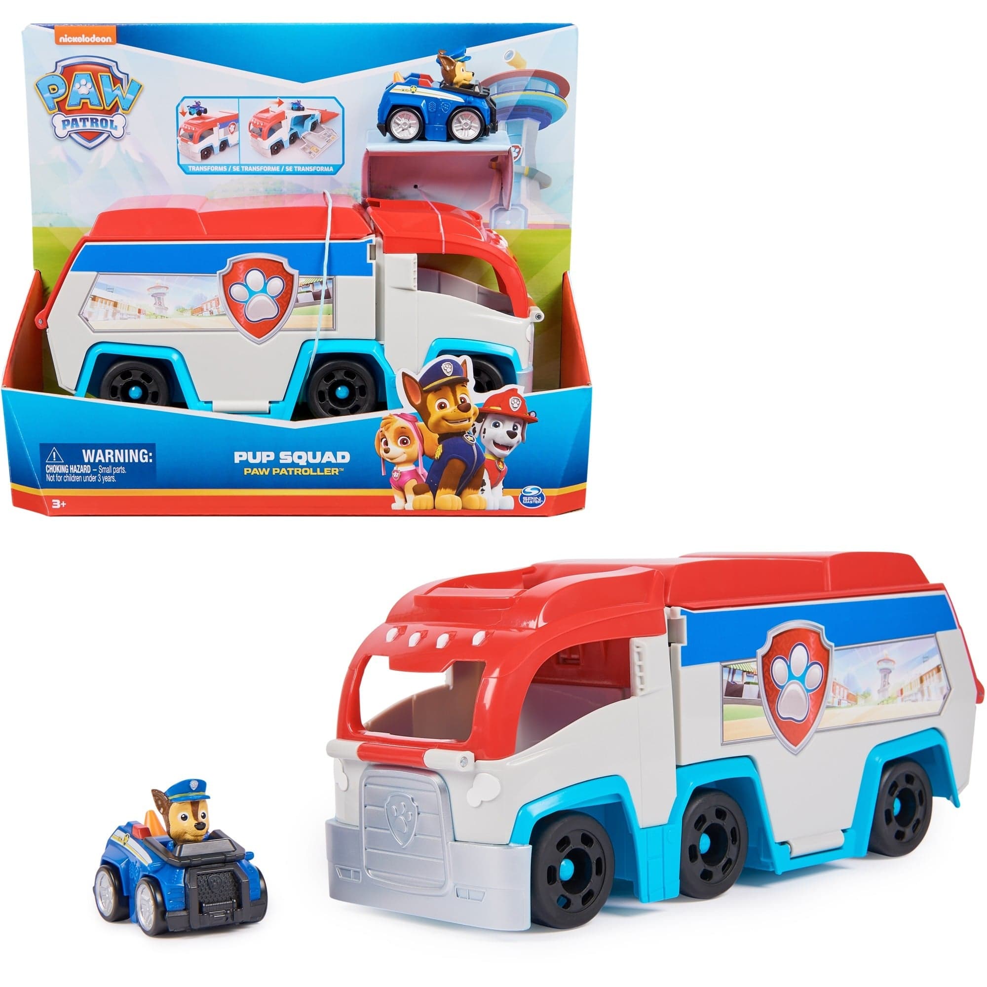 Paw Patrol - Pup Squad Patroller mit Chase-Spielzeugauto, Spielfahrzeug