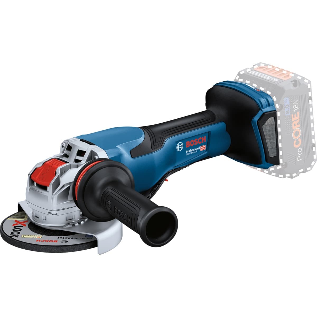PRO X-LOCK Akku-Winkelschleifer BITURBO GWX 18V-15 P Professional solo, Ø 125mm