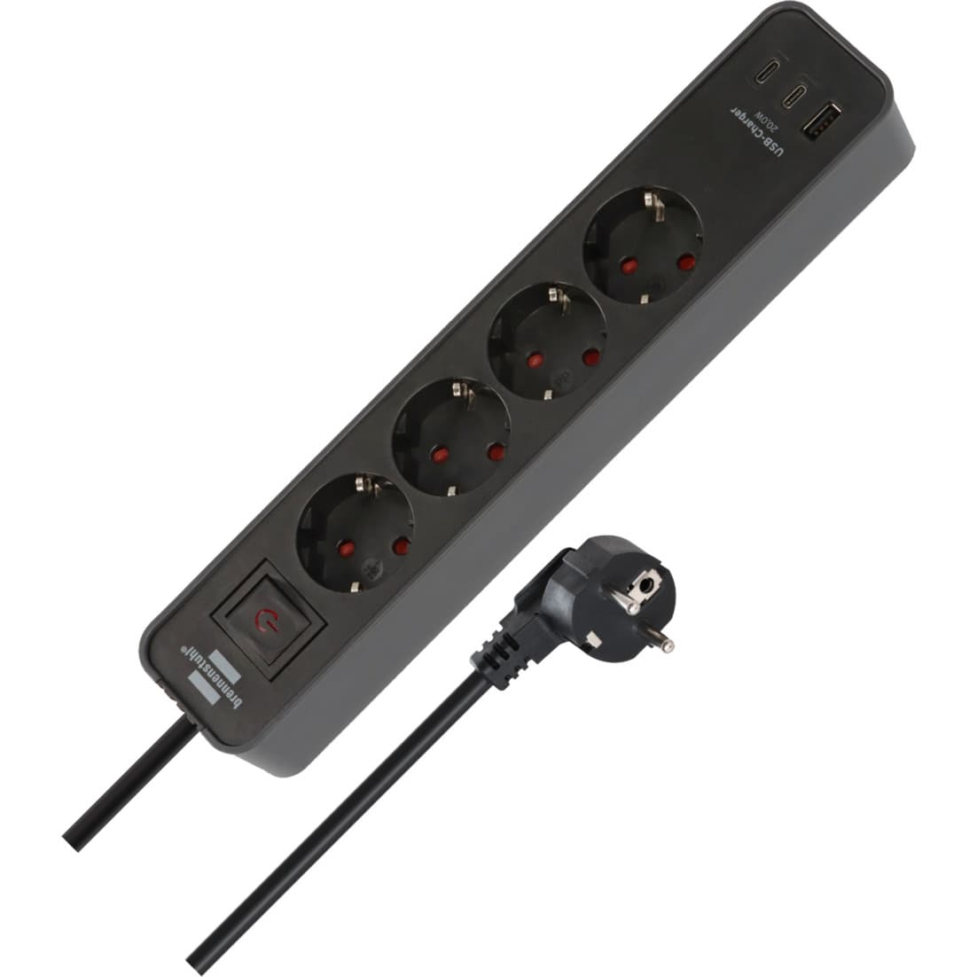 Ecolor Steckdosenleiste 4-fach mit 2x USB-C, 1x USB-A
