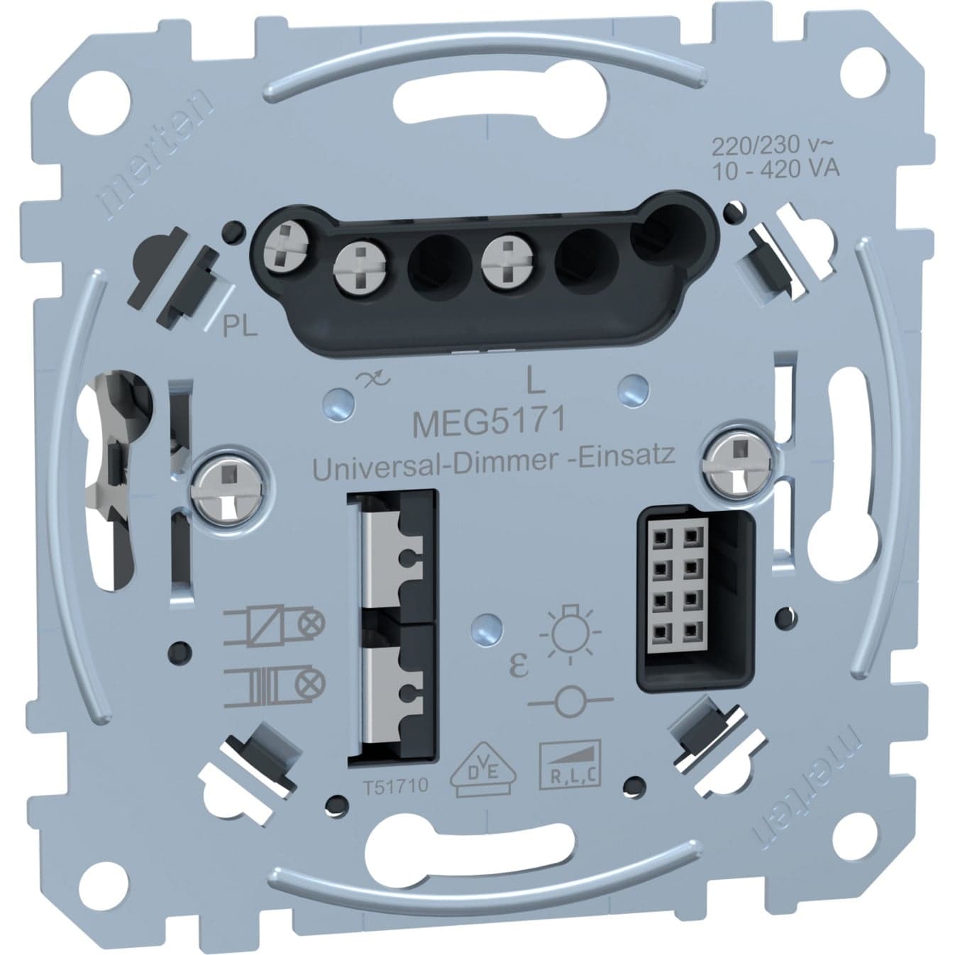 Universal-Dimmer-Einsatz Typ MEG5171-0000 für ohmsche, induktive und kapazitive Lasten