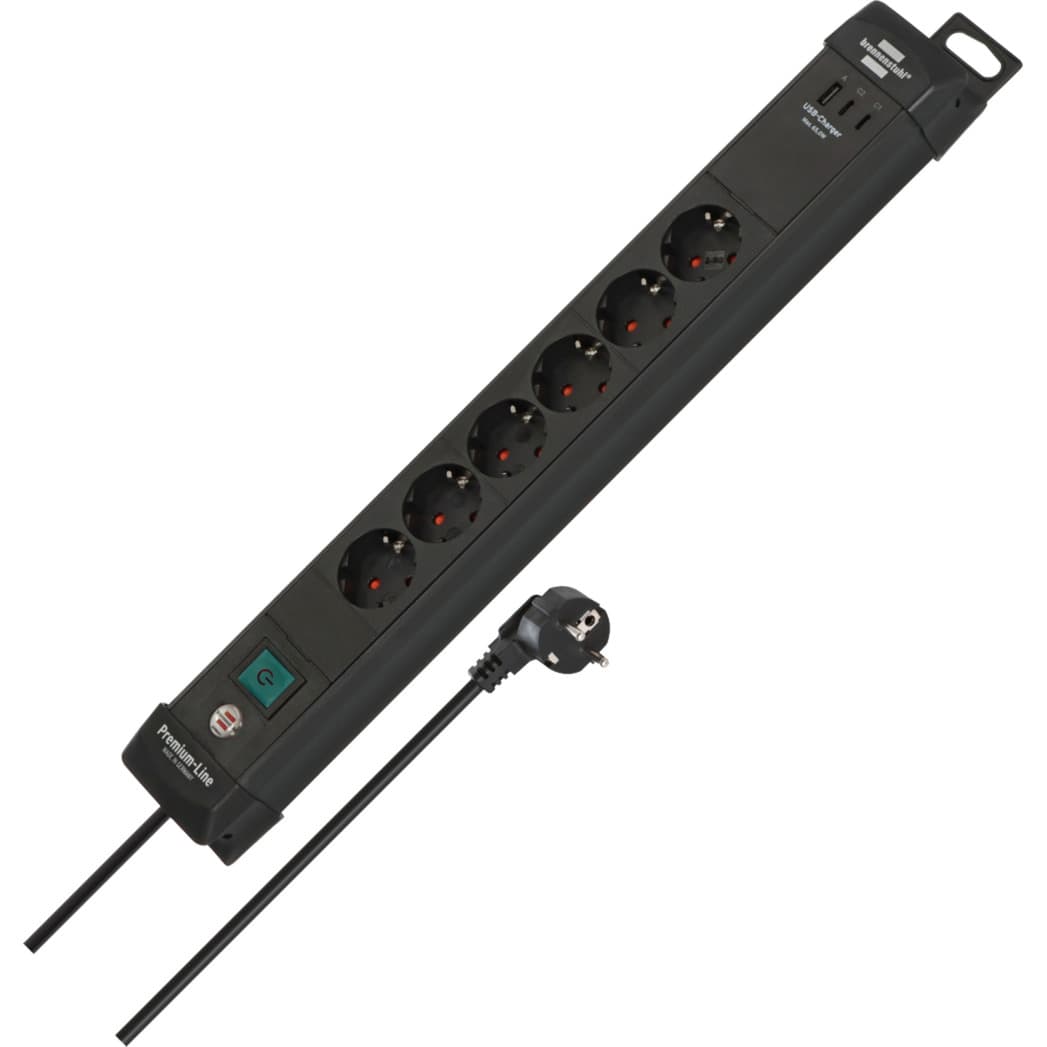 Premium-Line Steckdosenleiste 6-fach mit 2xUSB-C PD, 1xUSB-A