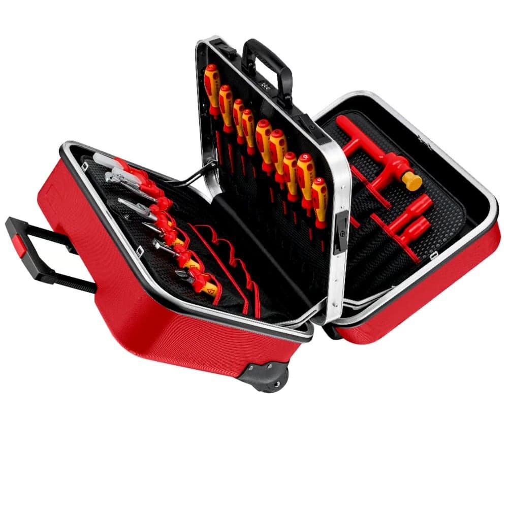 Werkzeugkoffer "BIG Twin Move RED" Elektro Kompetenz, 42-teilig, Werkzeug-Set