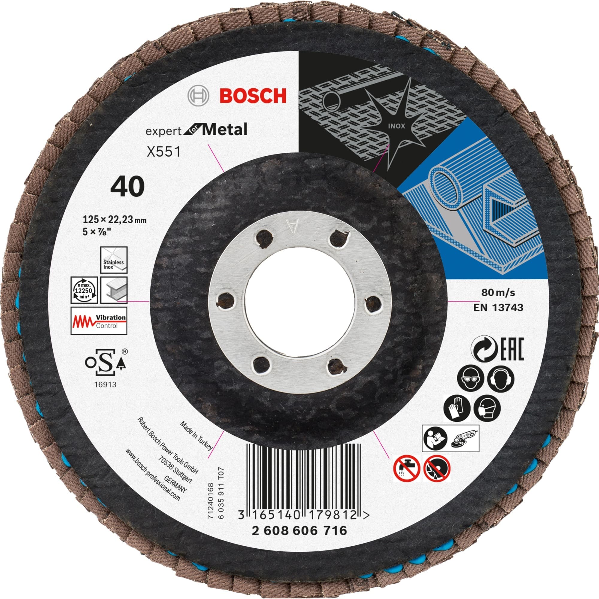 Fächerschleifscheibe X551 Expert for Metal, Ø 125mm, K40